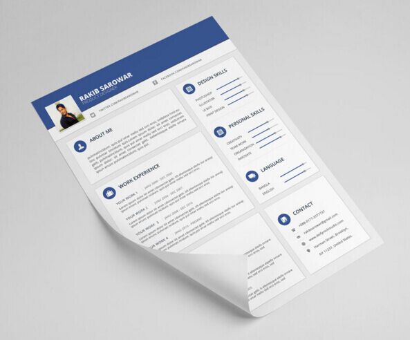 Material Style Lebenslauf CV (Gratis)