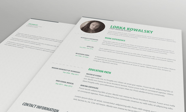 Kostenlose einfache Lebenslauf CV-Vorlage