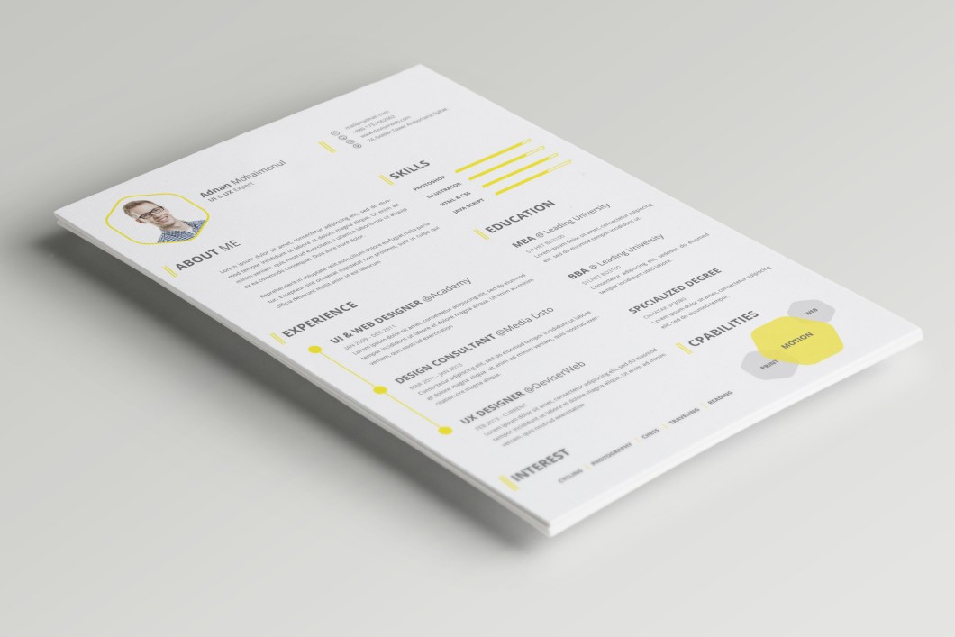 KOSTENLOSE PSD CV RESUME VORLAGE