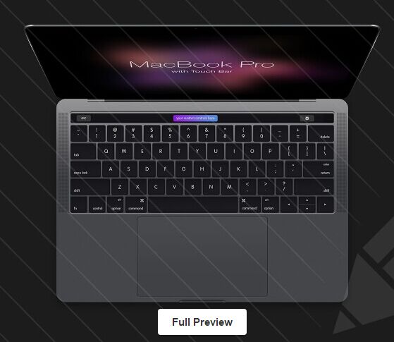 MacBook Pro with Touch Bar Mockup