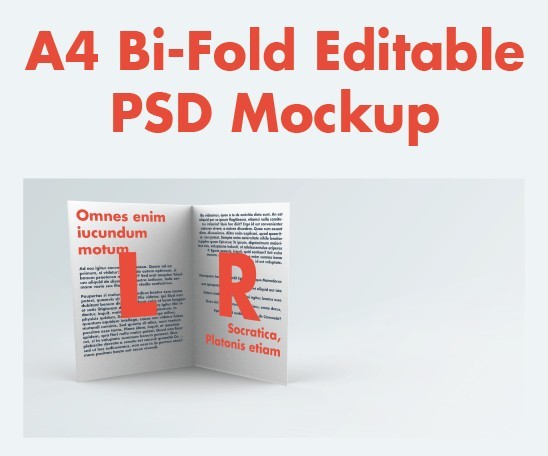 Free Bi-Fold A4 Brochure / Leaflet Mockup Pack