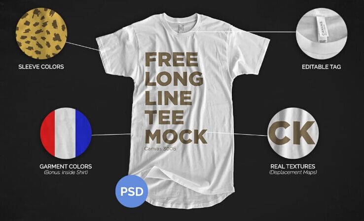 Free Longline T-Shirt Mockup