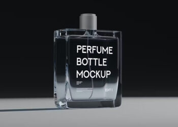 Free Transparent Perfume Bottle Mockup