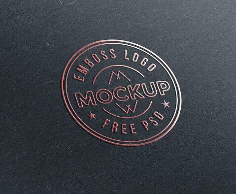 Emboss Paper Logo Mockup PSD