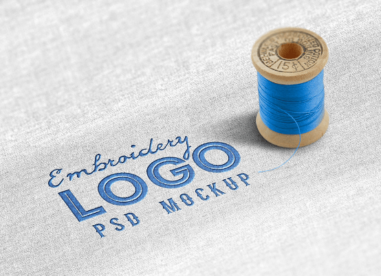 Fabric Embroidered Logo Mockup