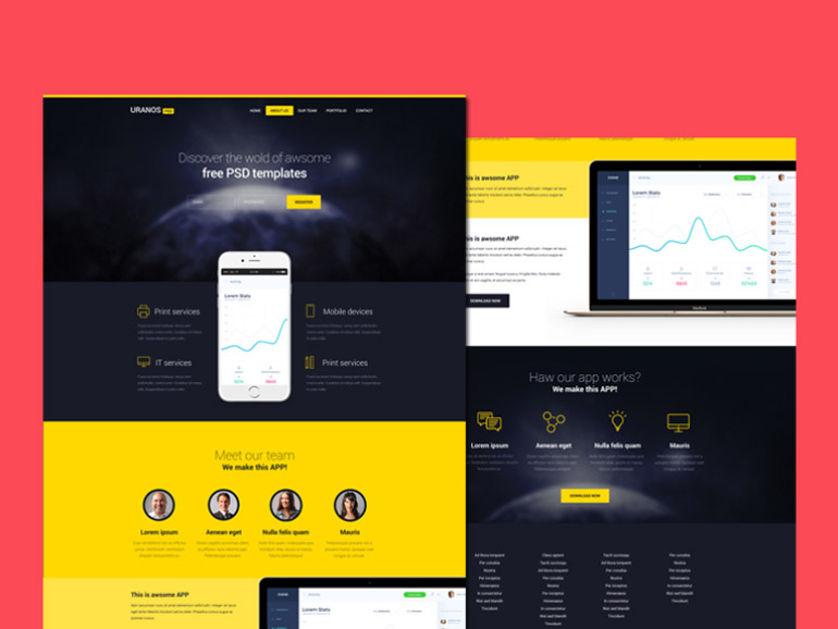 Uranos : Free App Landing Page Template