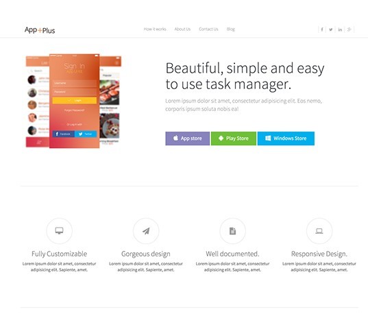 App-Plus Free App Landing Page