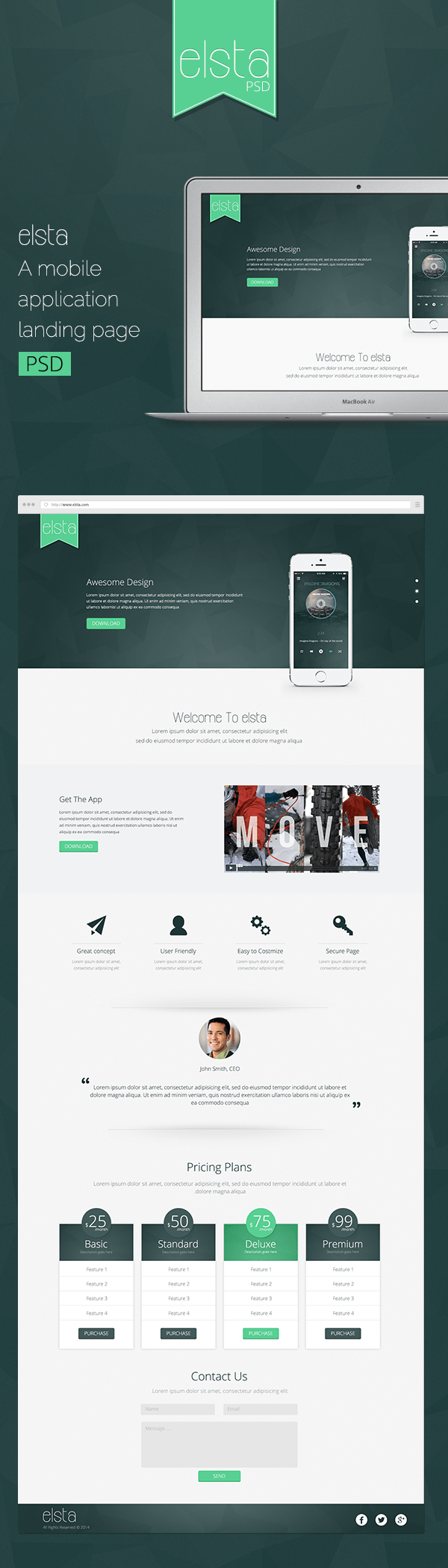 elsta – A mobile application landing page
