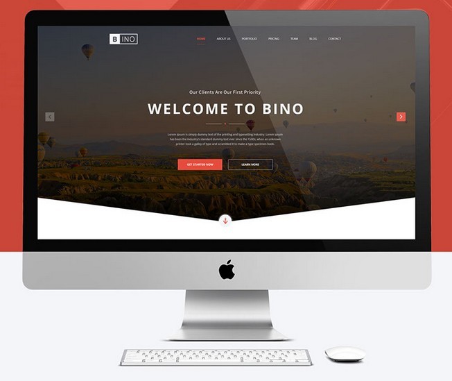 Bino Landing Page PSD Template