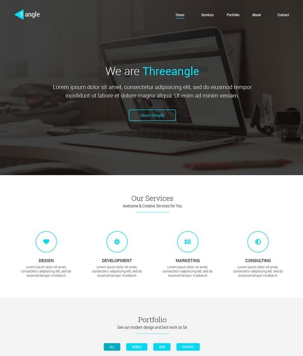 Threeangle – Landing Page Template