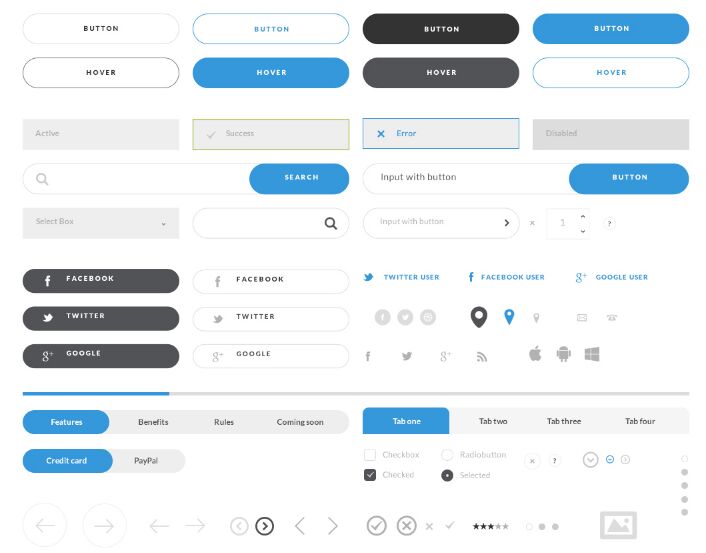 Free Download Wireframe UI Kit