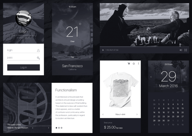 mOnochrome – Free UI KIT