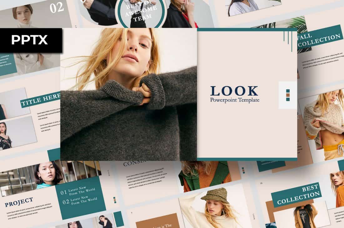 Look – Free Fashion PowerPoint Template