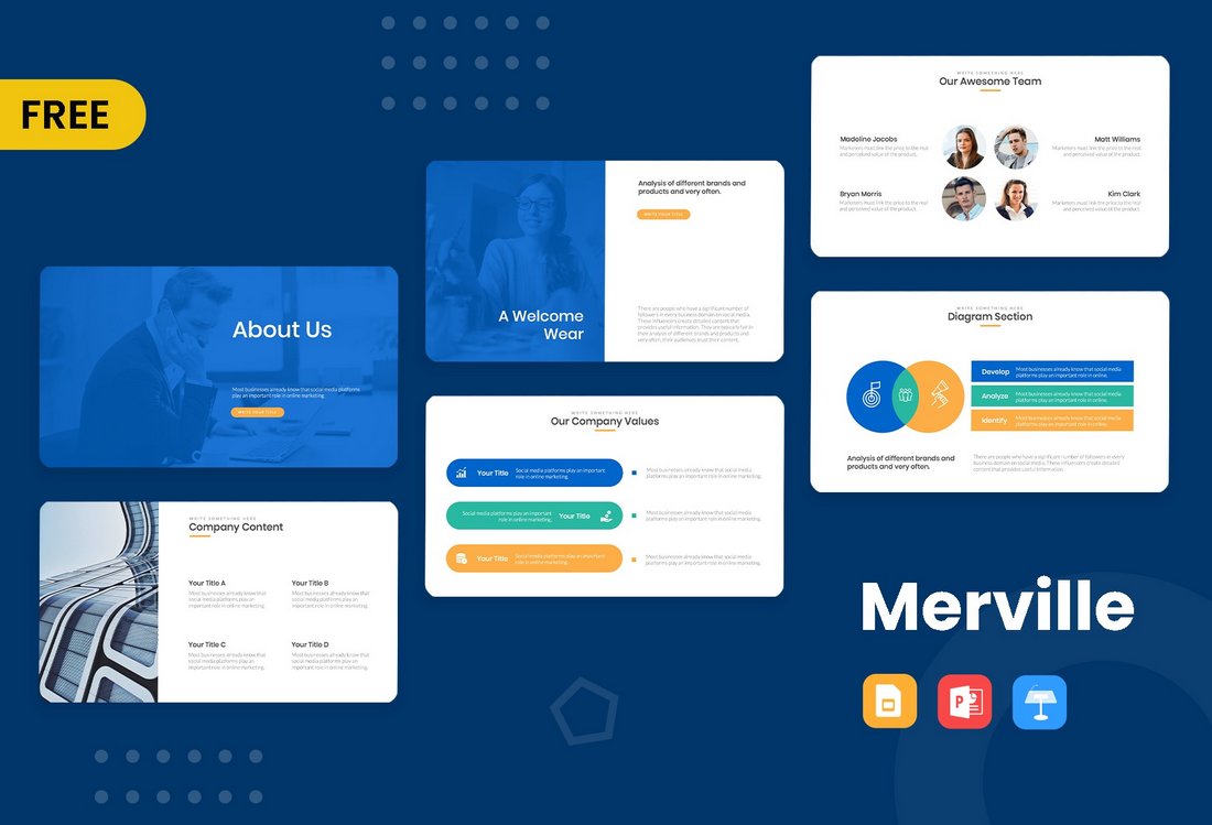 Merville – Free Business PowerPoint Template