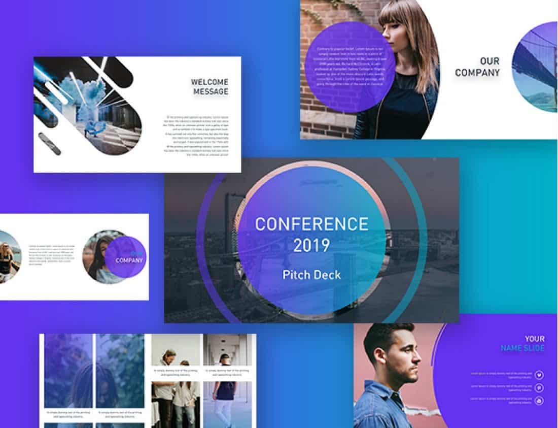 Free Conference Pitch Deck Powerpoint Template