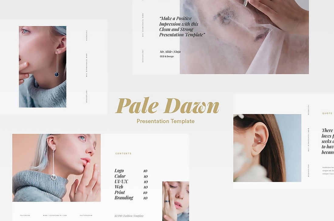 Pale Dawn – Free Modern Fashion PowerPoint Template