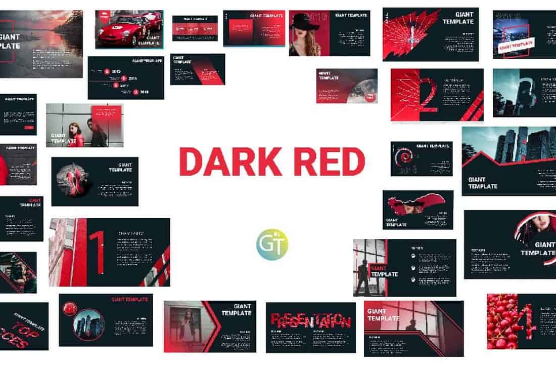 Dark Red – Free Elegant Black Powerpoint Template