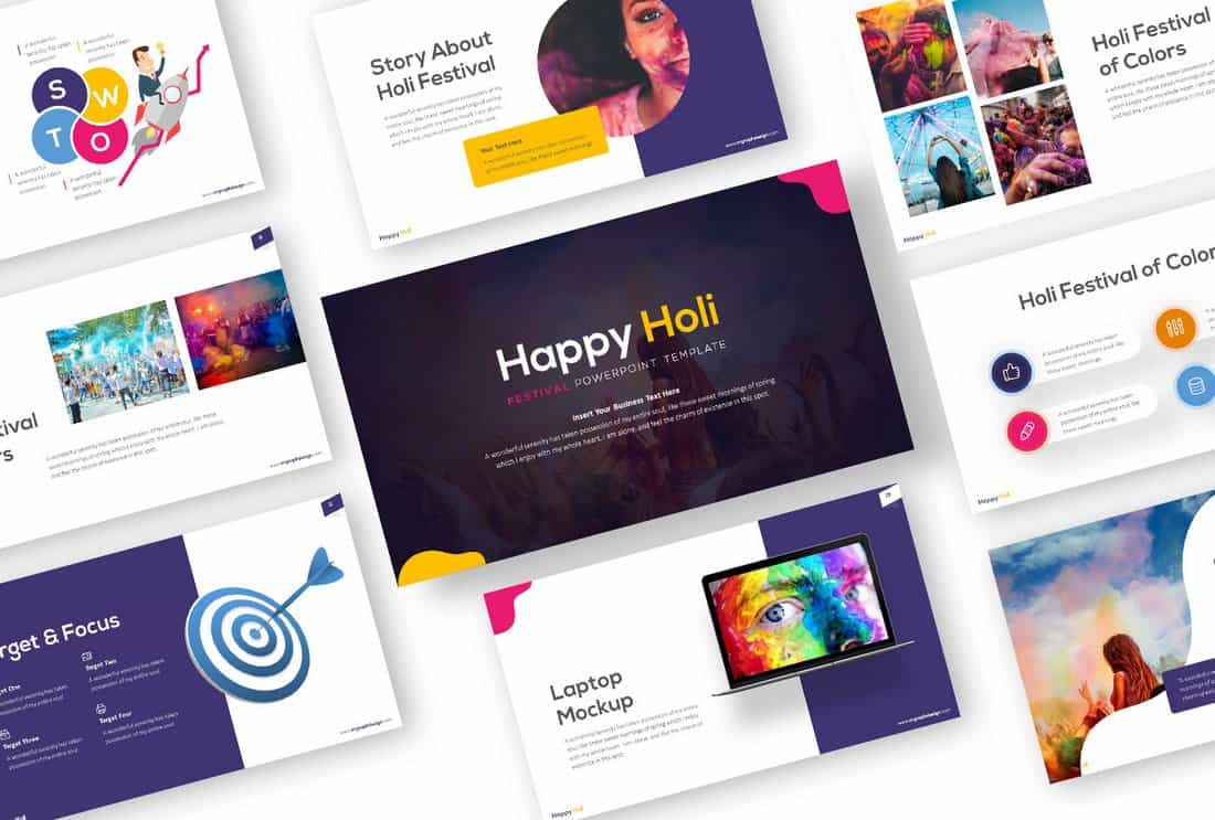 Happy Holi – Creative Free Powerpoint Template