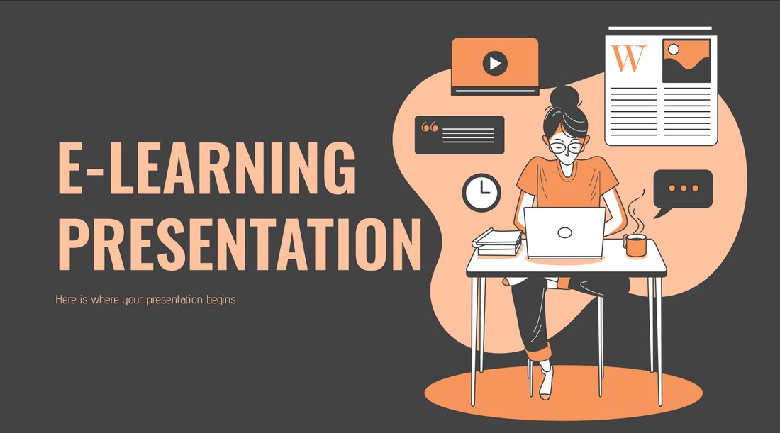 E-Learning – Free Teachers PowerPoint Template