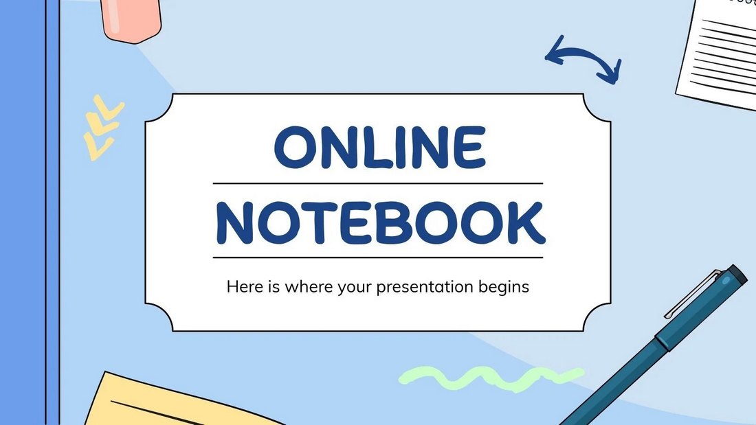 Online Notebook – Free Education PowerPoint Template