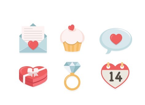 6 Vector Valentine’s Day Icons