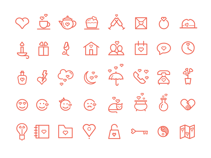 St Valentine’s Day icon set