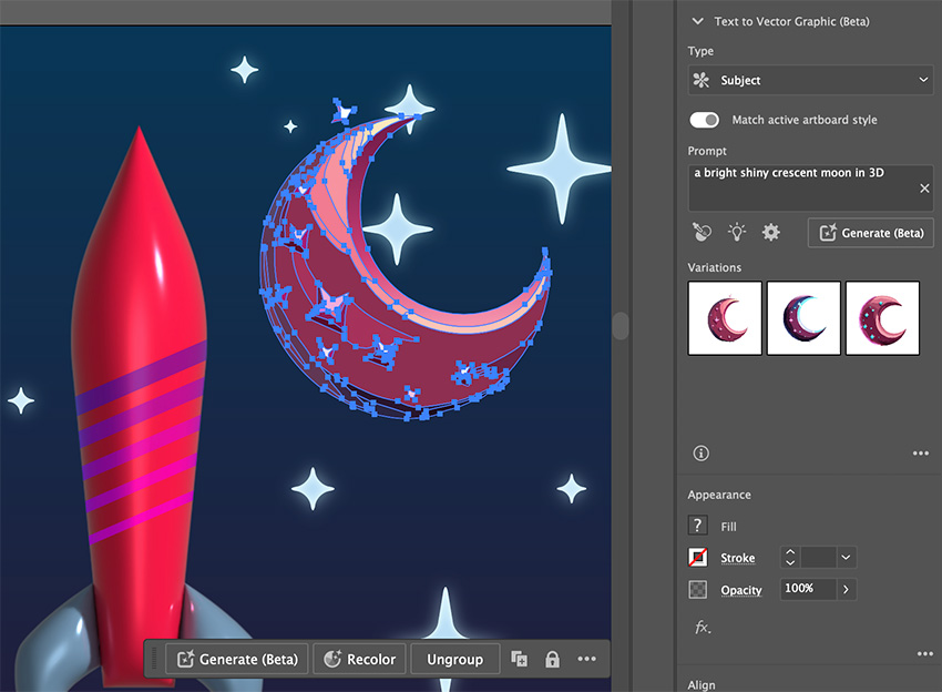Generierung von KI-Vektorgrafiken mit Adobe Illustrator