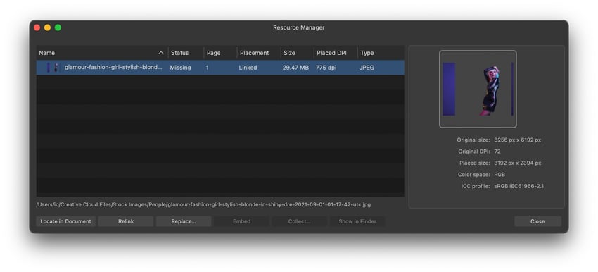 Ressourcenverwaltung in Affinity Publisher