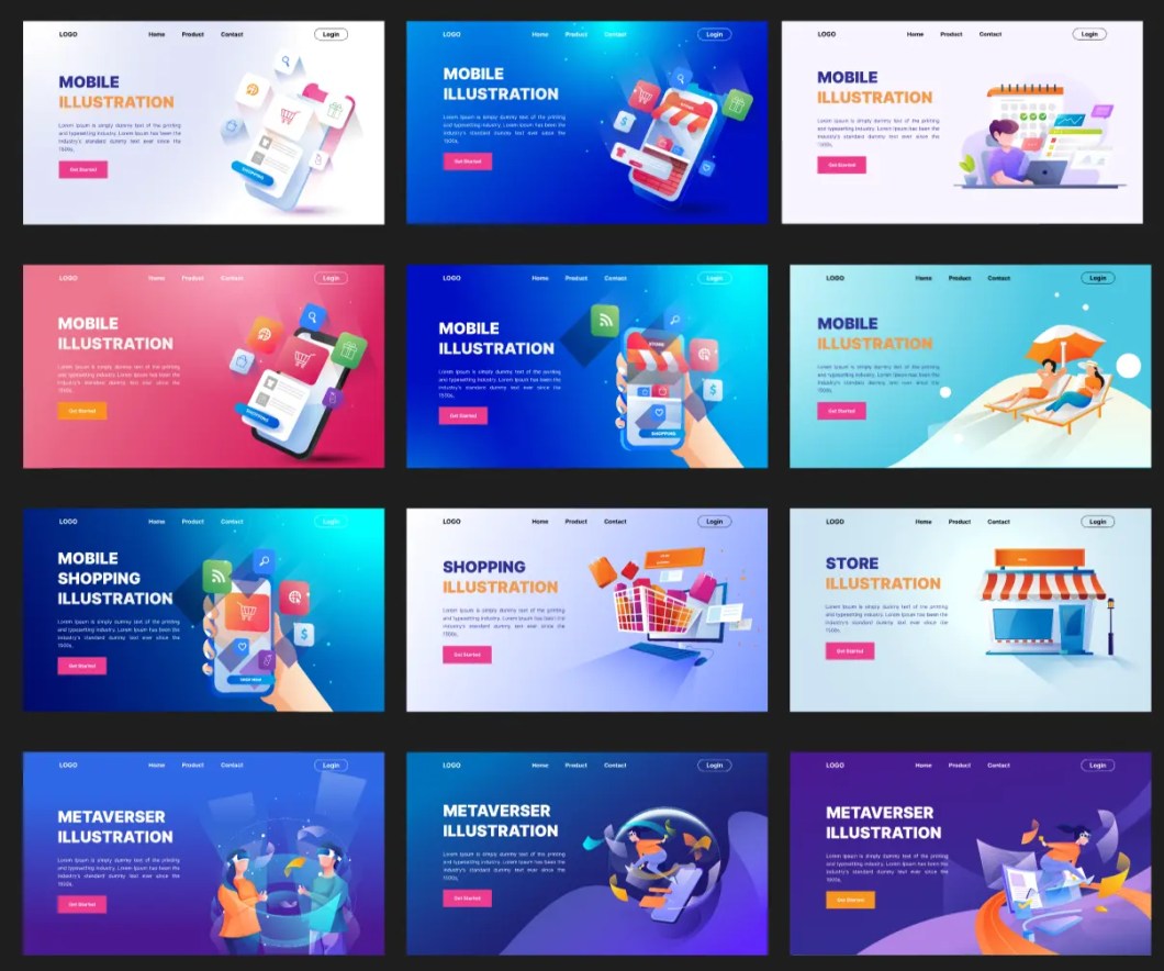 18 Illustration Landing Page Templates