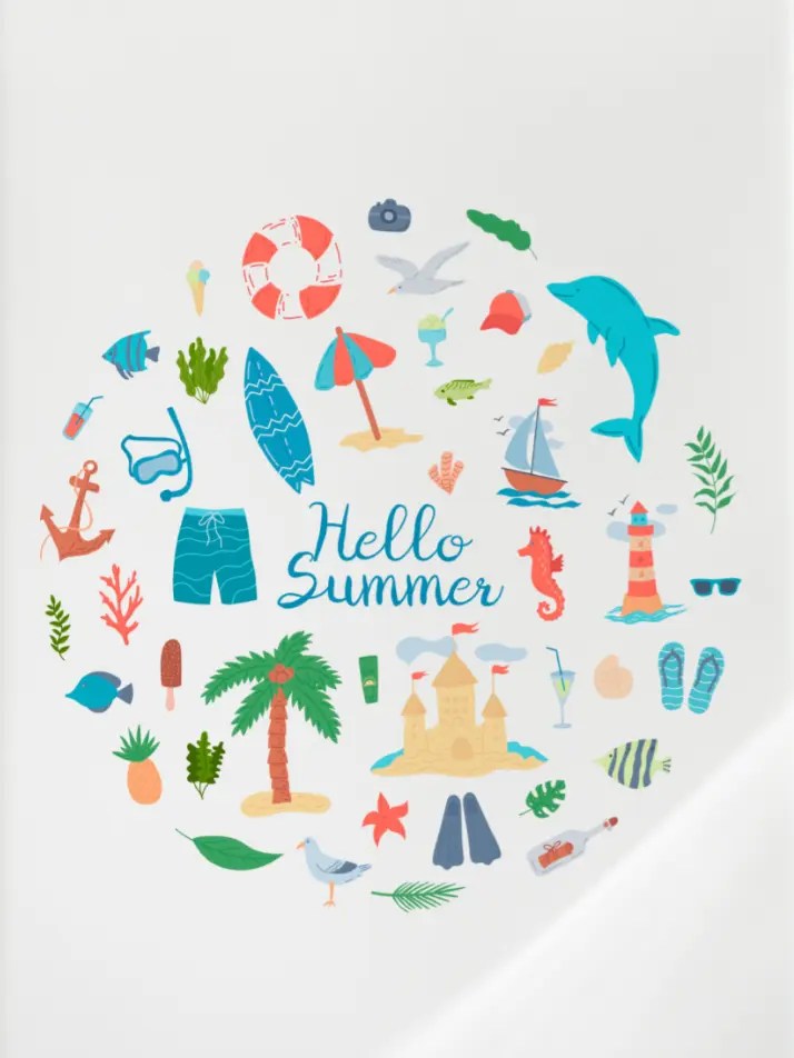 Sommer-Vektor-Clipart und -Muster