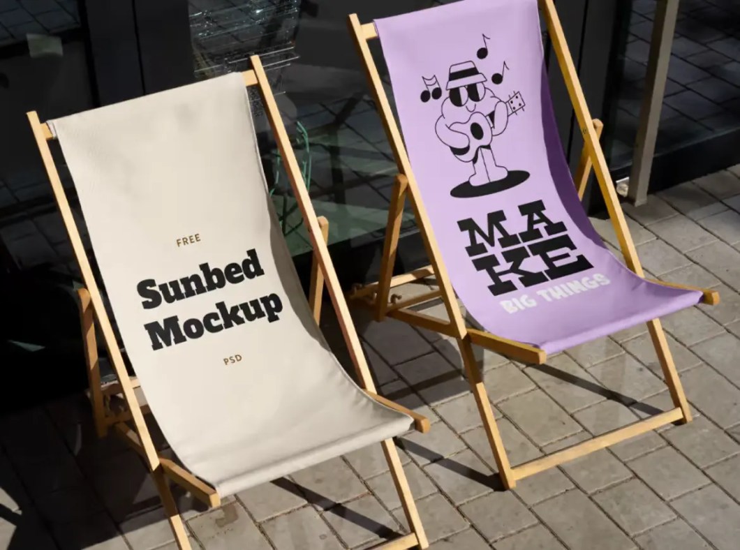 Sunbeds Mockup PSD Mockup