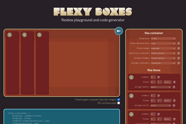 Flexyboxes Tiny CSS Tools für Webdesigner