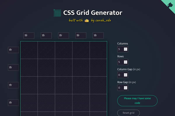 CSS Grid Generator Tiny CSS Tools für Webdesigner