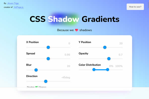 Schatten-Verläufe Tiny CSS Tools für Webdesigner