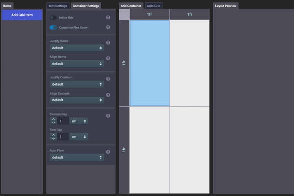 CSS Grid Layout Generator Tiny CSS Tools für Webdesigner