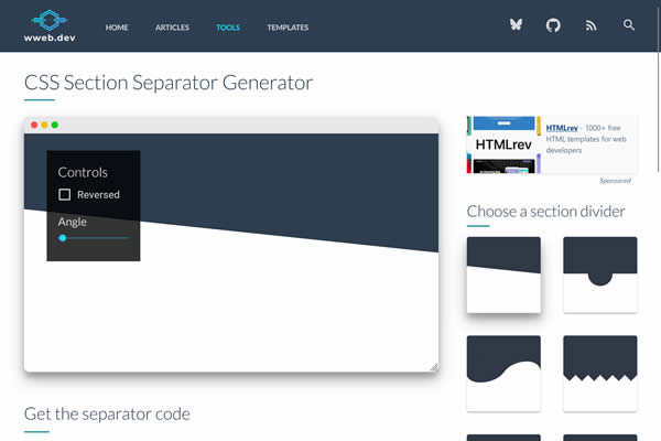 CSS Separator Generator Tiny CSS Tools für Webdesigner