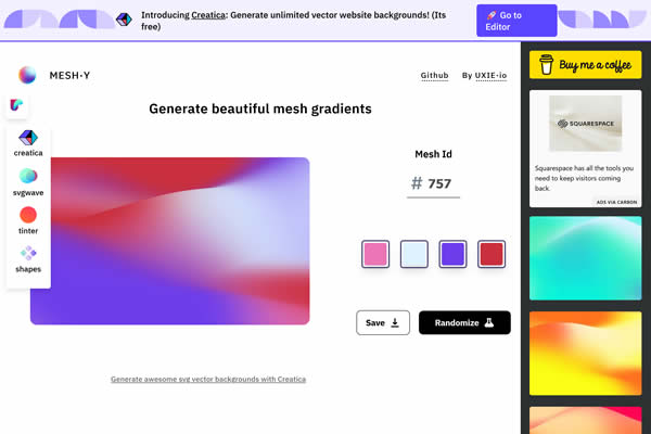 MeshGradient Tiny CSS Tools für Webdesigner