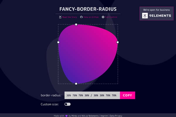 Fancy Border Radius Tiny CSS Tools für Webdesigner