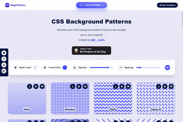 MagicPattern Tiny CSS Tools für Webdesigner