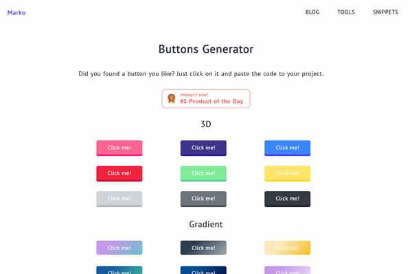 Buttons Generator Tiny CSS Tools für Webdesigner