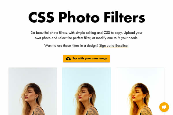 CSS-Photofilter Tiny CSS Tools für Webdesigner