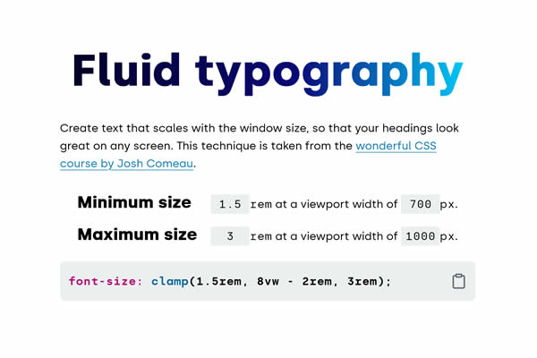 Fluid Typography Tiny CSS Tools für Webdesigner