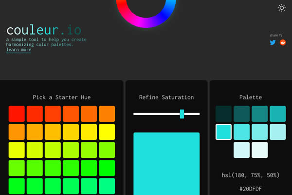 Couleur.io Tiny CSS Tools für Webdesigner