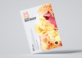 Free A5 Cover Branding Book Mockup