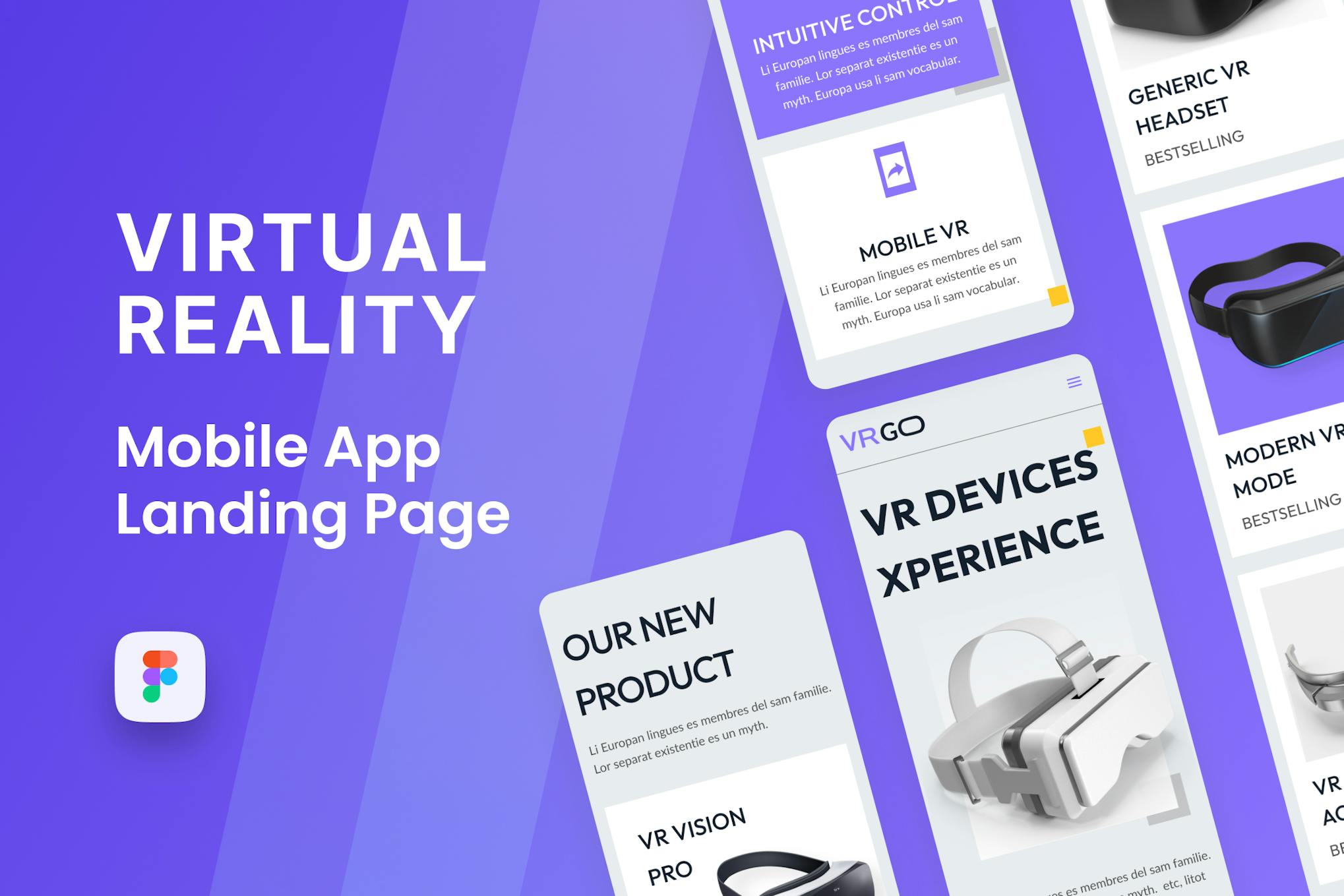 Virtual Reality Mobile App UI Figma Template