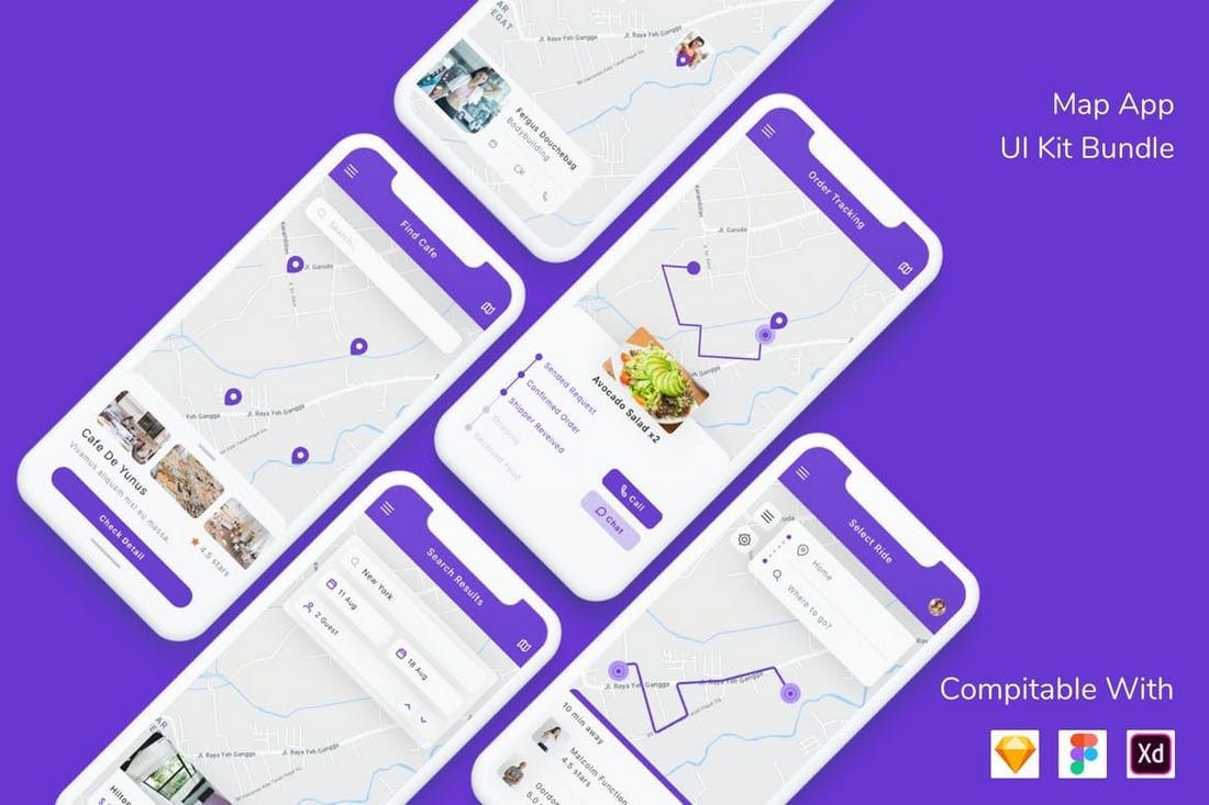 Karten-App-UI-Vorlagen