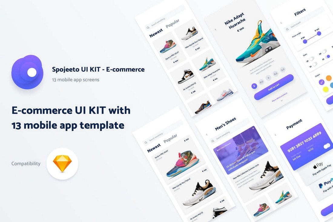 Spojeeto - E-Commerce Mobile App UI-Vorlagen