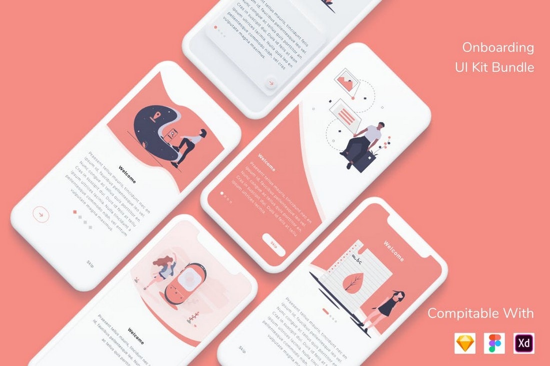 Modernes Mobile App Onboarding UI-Kit