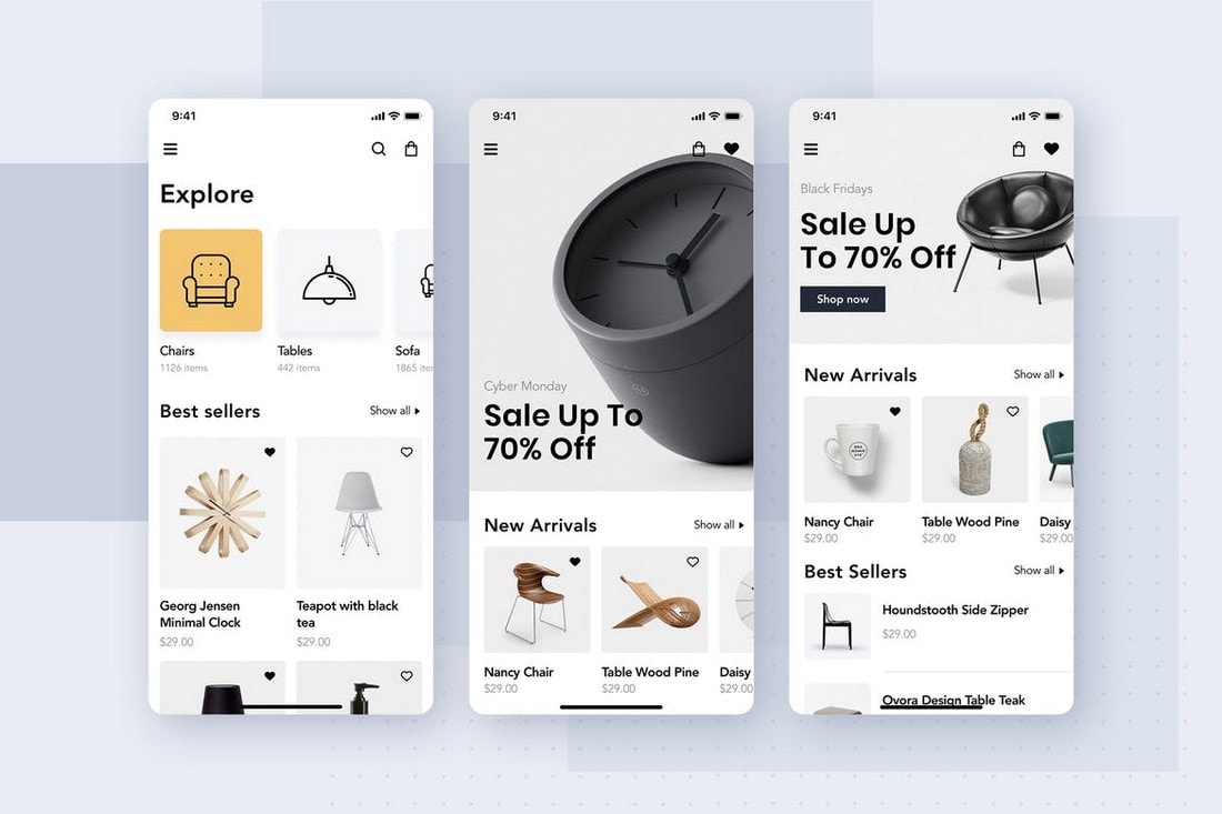 Möbelgeschäft Mobile App UI Concept