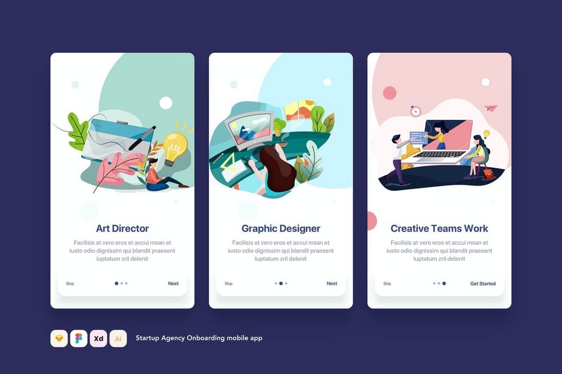 Startup-App-Onboarding-Bildschirmvorlagen